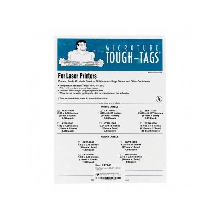 Diversified Biotech Flag-Tags, Laser, 2.5x0.5", White, 1500/pk, 1500PK 247142